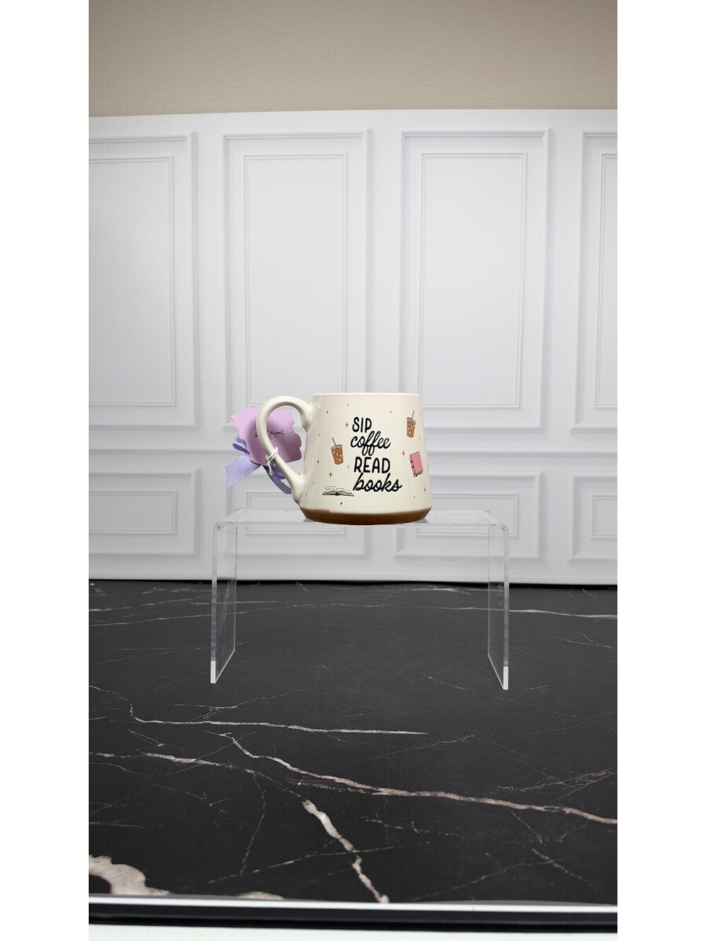 Sunday Morning Ceramics Sip Coffee Read Books Mug Book Lover NWT